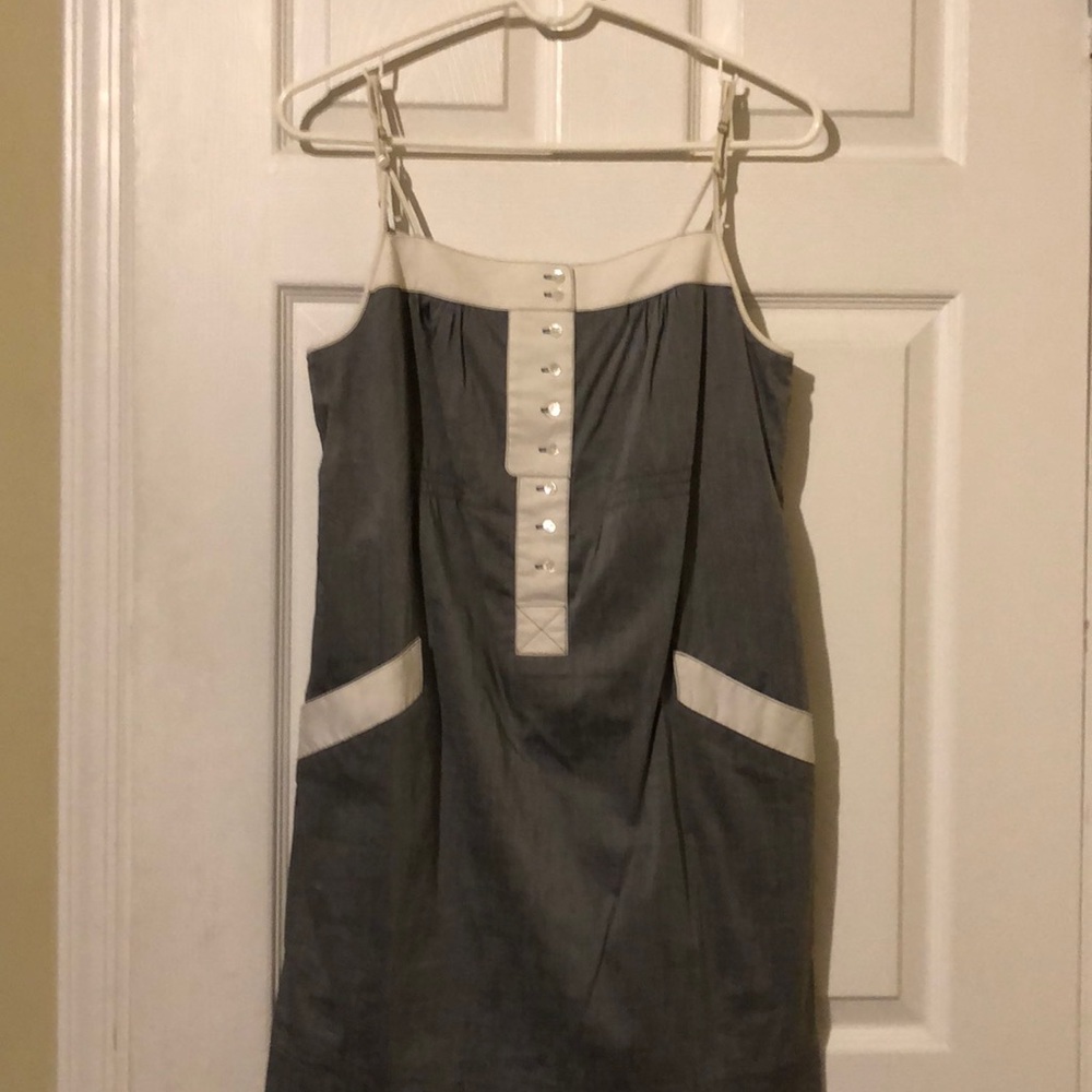 BCBG Gray and White Summer Dress